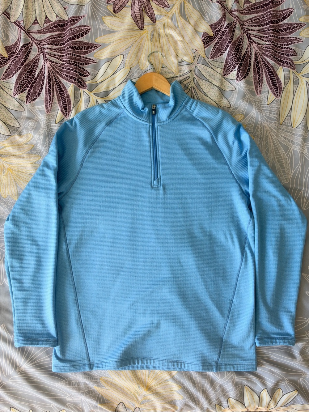 Cutter & Buck Peshastin Eco Fleece Recycled Mens Half Zip Pullover - Light Blue